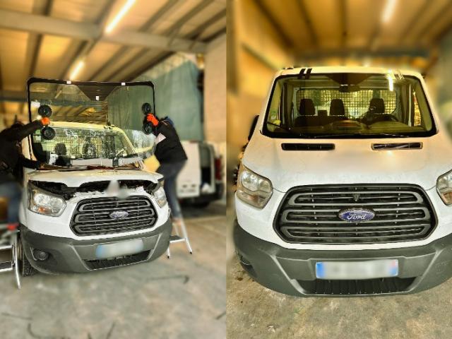 REMPLACEMENT DE PARE BRISE SUR UNE FORD TRANSIT A LAGNY SUR MARNE